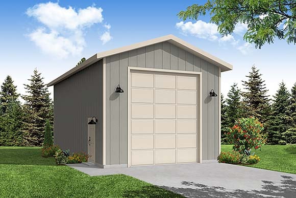 Garage Plan 43744 - 2 Car Garage Elevation