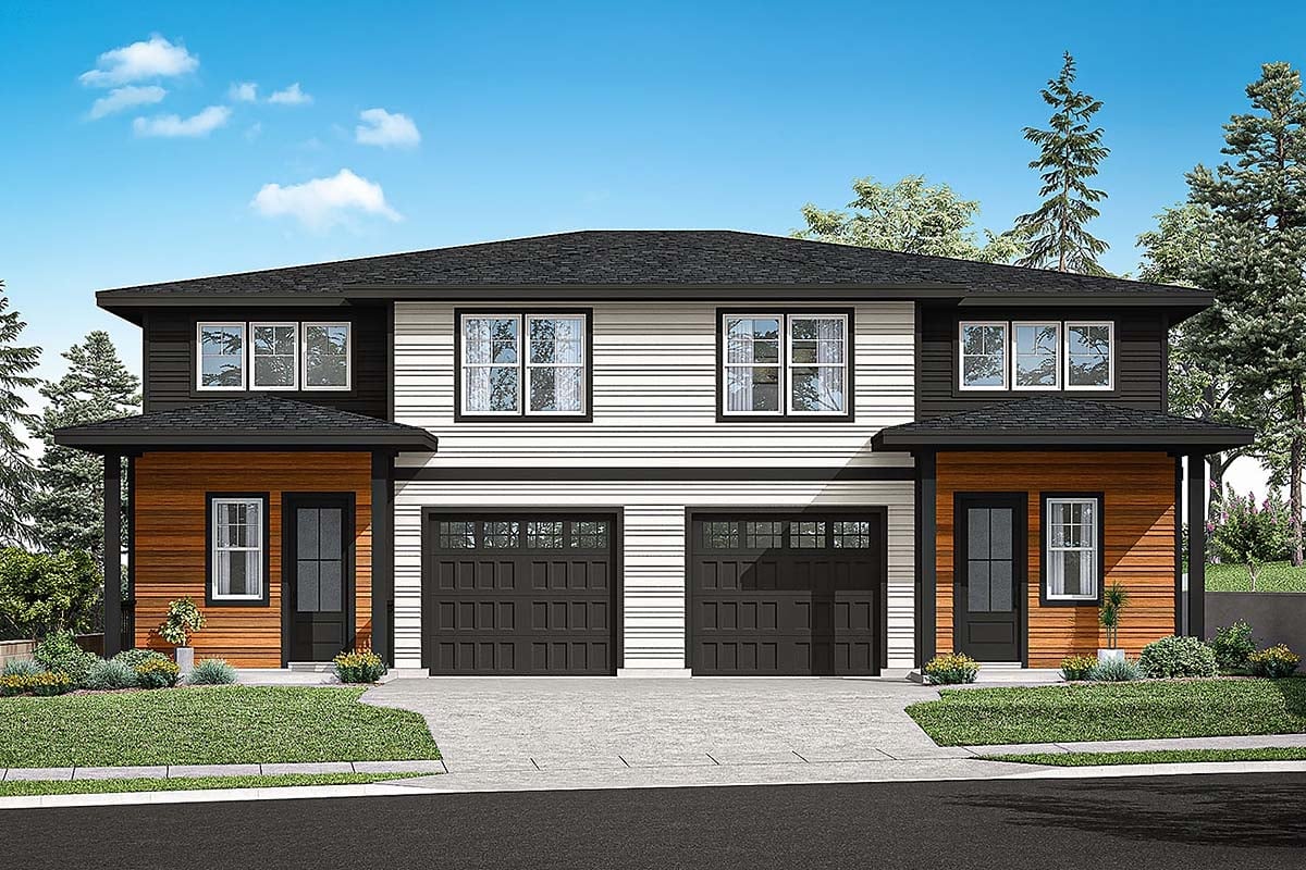 Multi-Family Plan 43771 Elevation
