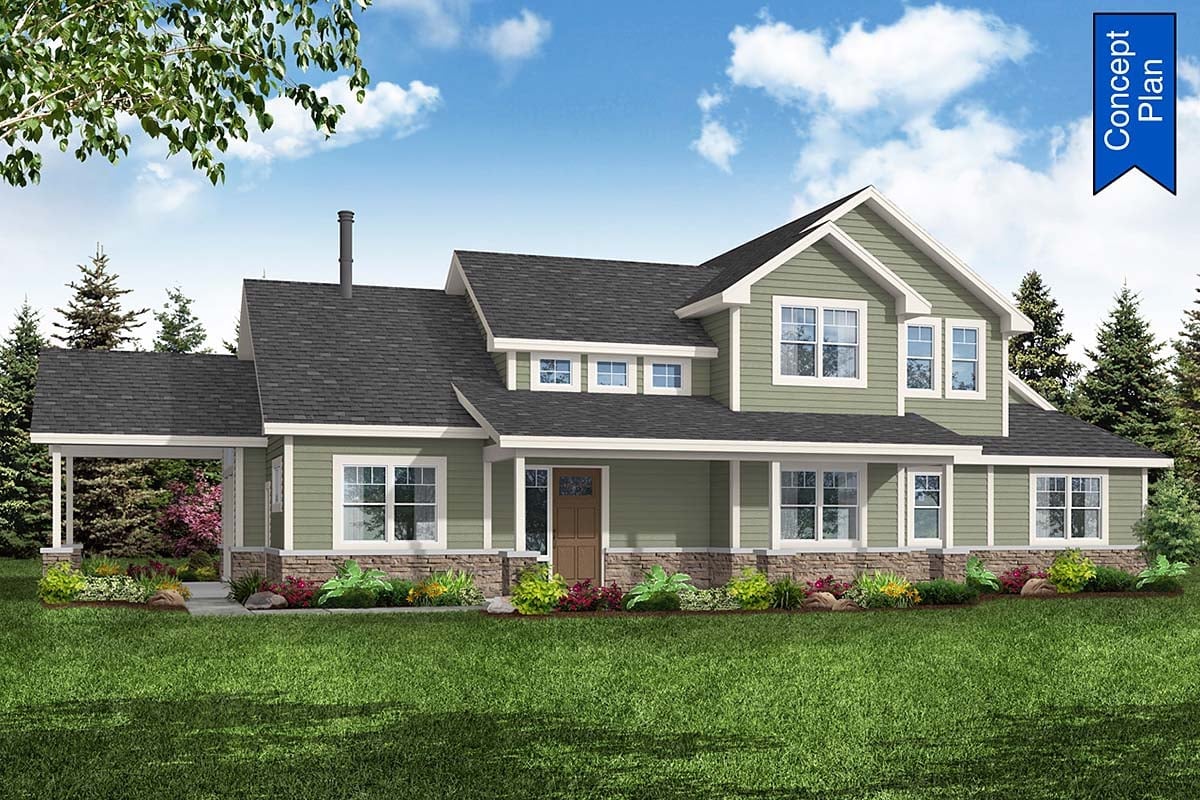 House Plan 43779 Elevation