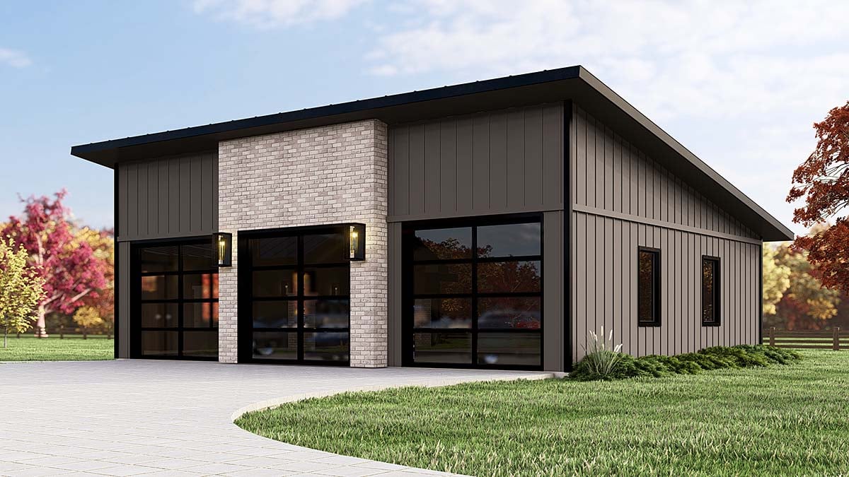 Garage Plan 43975 - 3 Car Garage Elevation