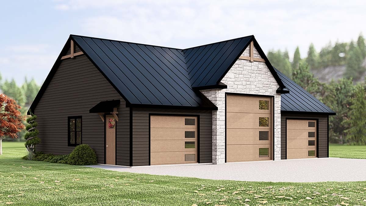 Garage Plan 43992 - 3 Car Garage Elevation