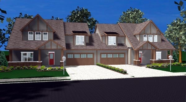 Multi-Family Plan 44105 Elevation