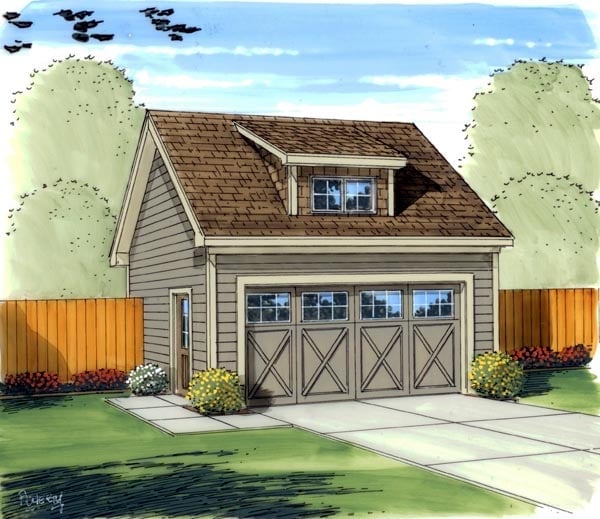 Garage Plan 44106 - 2 Car Garage Elevation