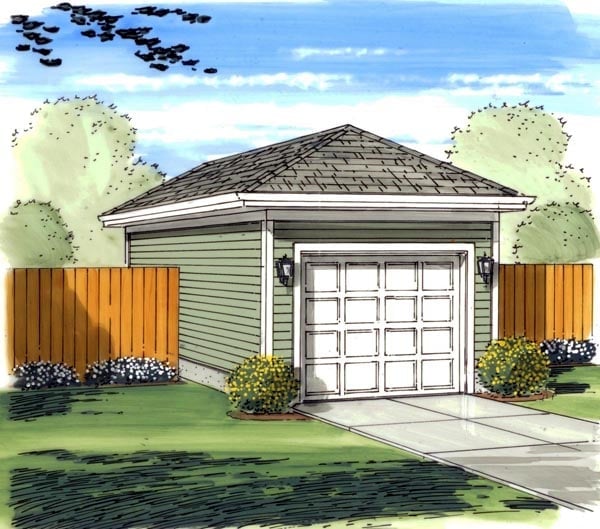 Garage Plan 44120 - 1 Car Garage Elevation