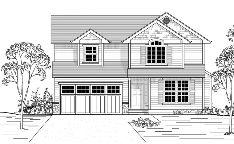 House Plan 44655 Elevation