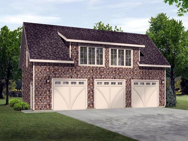 Garage Plan 45114 - 3 Car Garage Apartment Elevation
