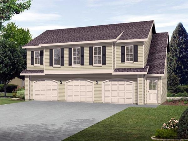 Garage Plan 45120 - 3 Car Garage Apartment Elevation