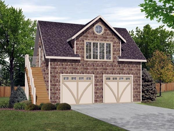 Garage Plan 45128 - 2 Car Garage Apartment Elevation