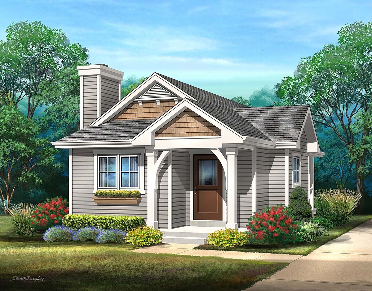 Plan 45169 | One Bedroom Cottage Home Plan