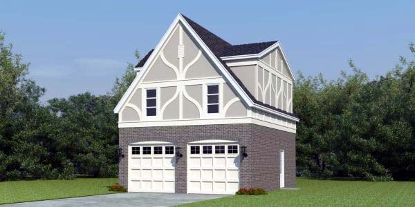 Garage Plan 47090 - 2 Car Garage Apartment Elevation
