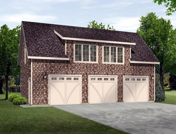 Garage Plan 49186 - 3 Car Garage Elevation