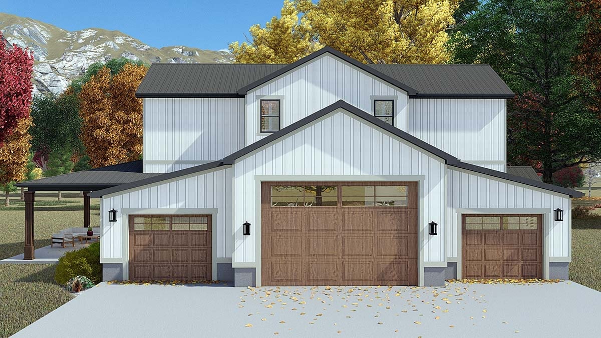 Garage-Living Plan 50596 Elevation