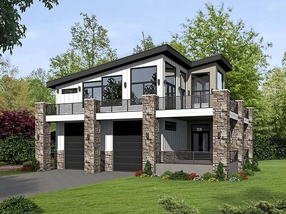 Garage-Living Plan 51522