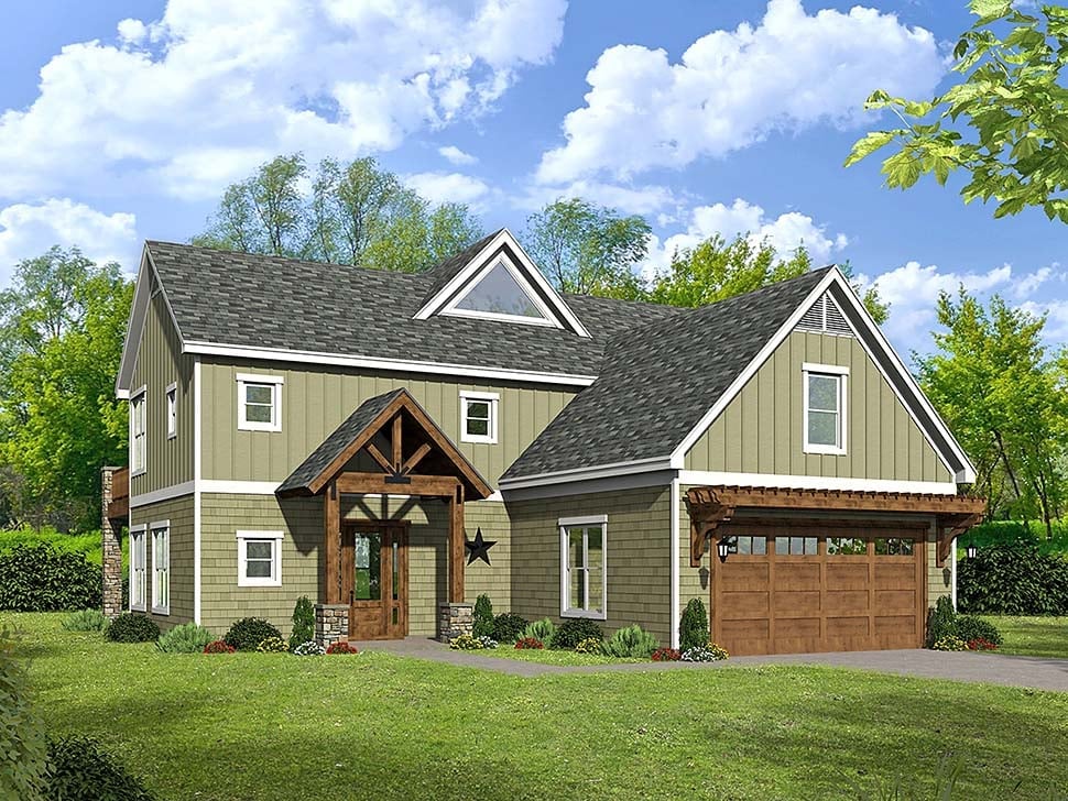 Colonial, Southern, Traditional House Plan 51599 with 3 Bed, 3 Bath, 2 Car Garage Elevation