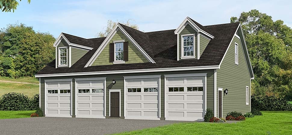 Garage Plan 51686 - 4 Car Garage Elevation