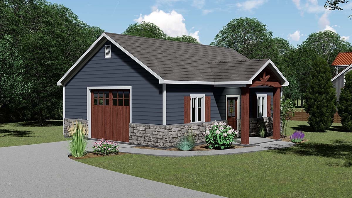 Garage Plan 51839 - 1 Car Garage Elevation