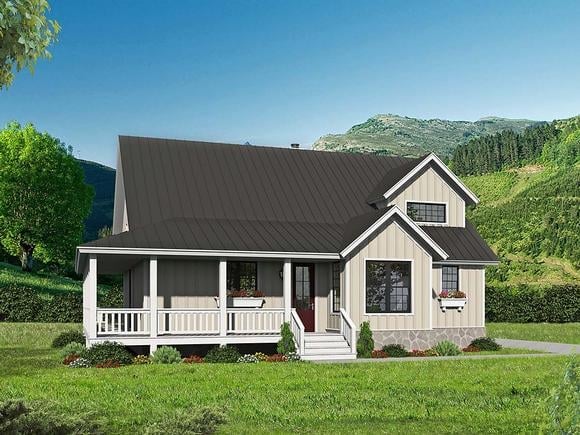 Traditional Style with 3 Bed, 4 Bath - House Plan 52143