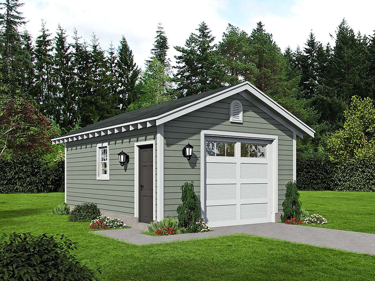Garage Plan 52154 - 1 Car Garage Elevation