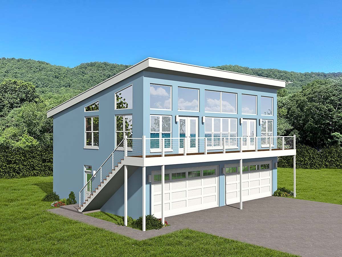 Garage-Living Plan 52156 Elevation