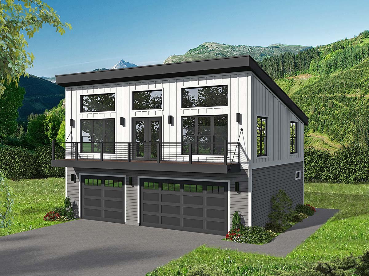 Garage-Living Plan 52198 Elevation