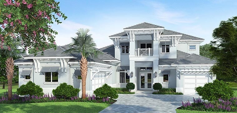 Plan 52927 | Mediterranean Style with 5 Bed, 8 Bath, 3 Car Garage