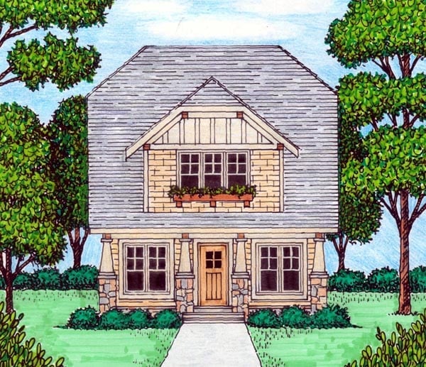 House Plan 53838 Elevation
