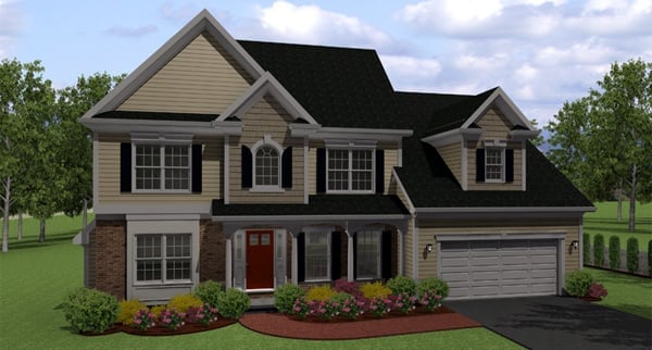 Plan 54024 | Traditional Style with 3 Bed, 3 Bath, 2 Car Garage