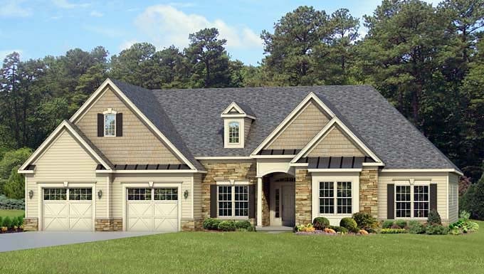 Plan 54047 | Ranch Style with 4 Bed, 3 Bath, 2 Car Garage