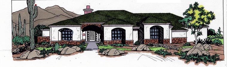 House Plan 54627 Elevation