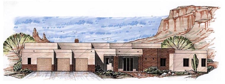 House Plan 54687 Elevation