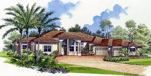 Plan 55741 | One-Story Style with 4 Bed, 4 Bath, 3 Car Garage