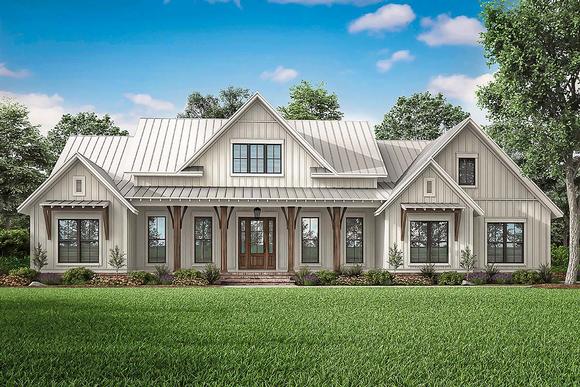 Plan Farmhouse Plan With Open Concept Living And Beautifu