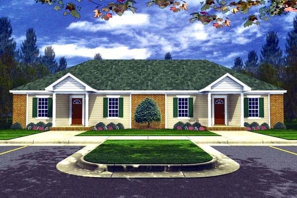Multi-Family Plan 59208 Elevation