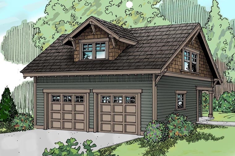 Garage Plan 59446 - 2 Car Garage Apartment Elevation