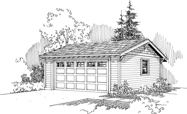 Craftsman, Ranch, Traditional 2 Car Garage Plan 59448 Elevation