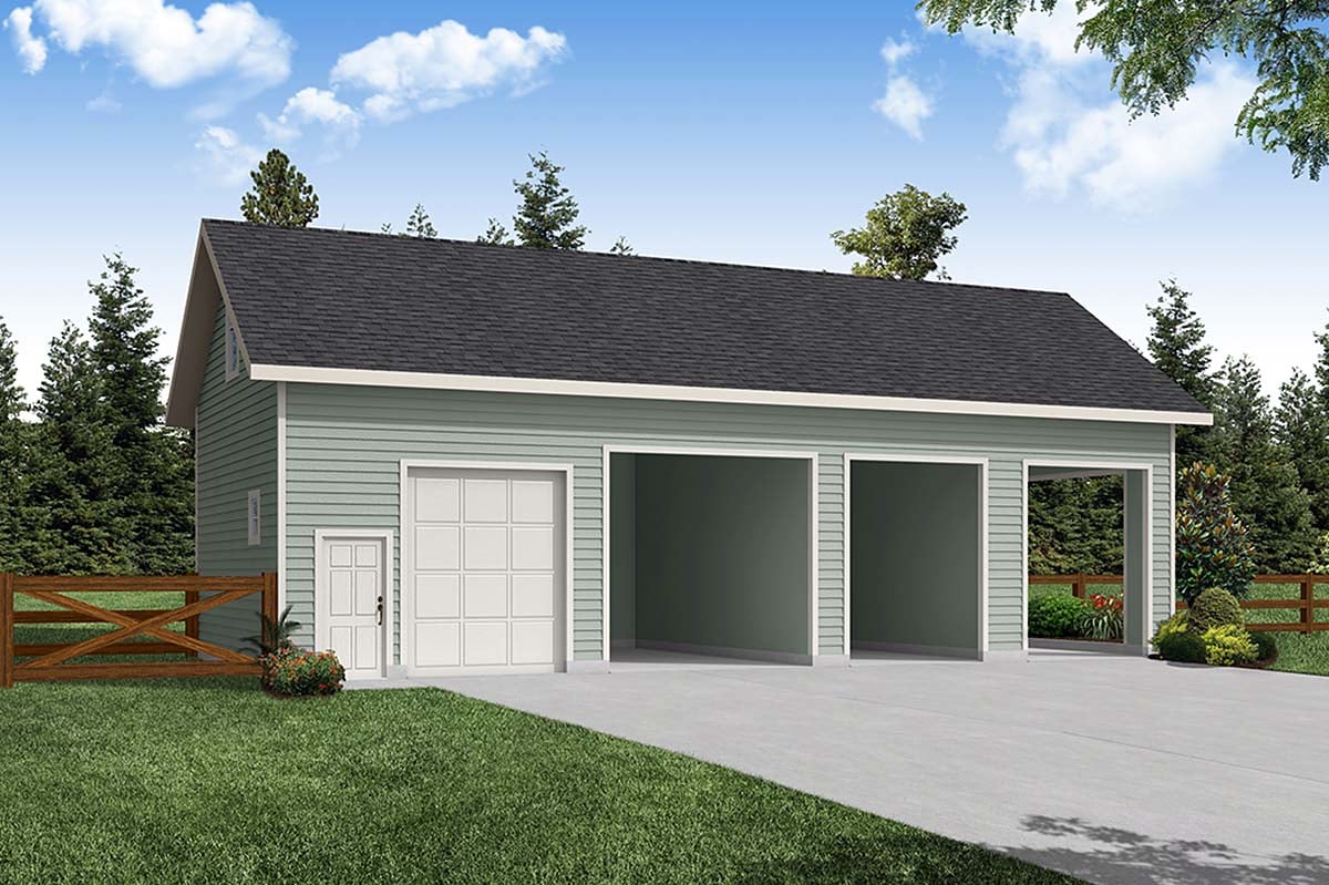 Garage Plan 59455 - 3 Car Garage Elevation