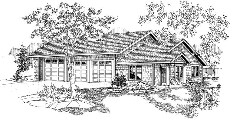 Garage Plan 59464 - 3 Car Garage Elevation