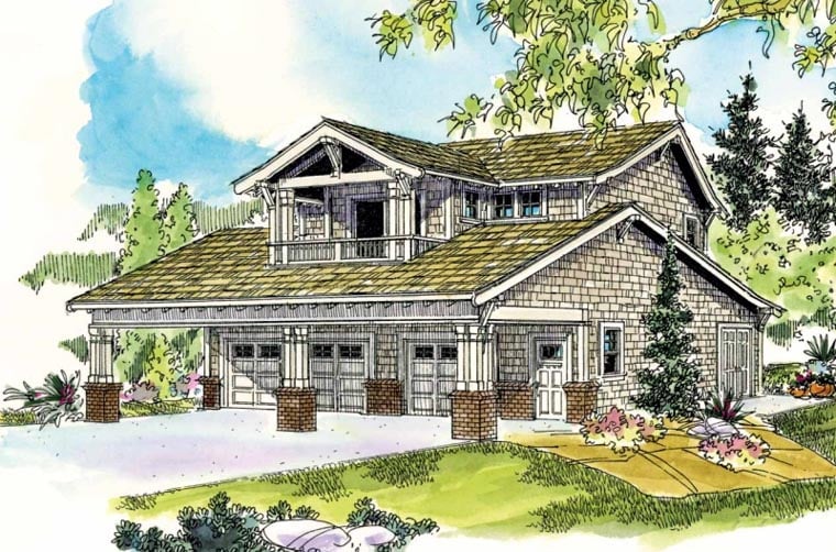 Garage Plan 59472 - 5 Car Garage Apartment Elevation