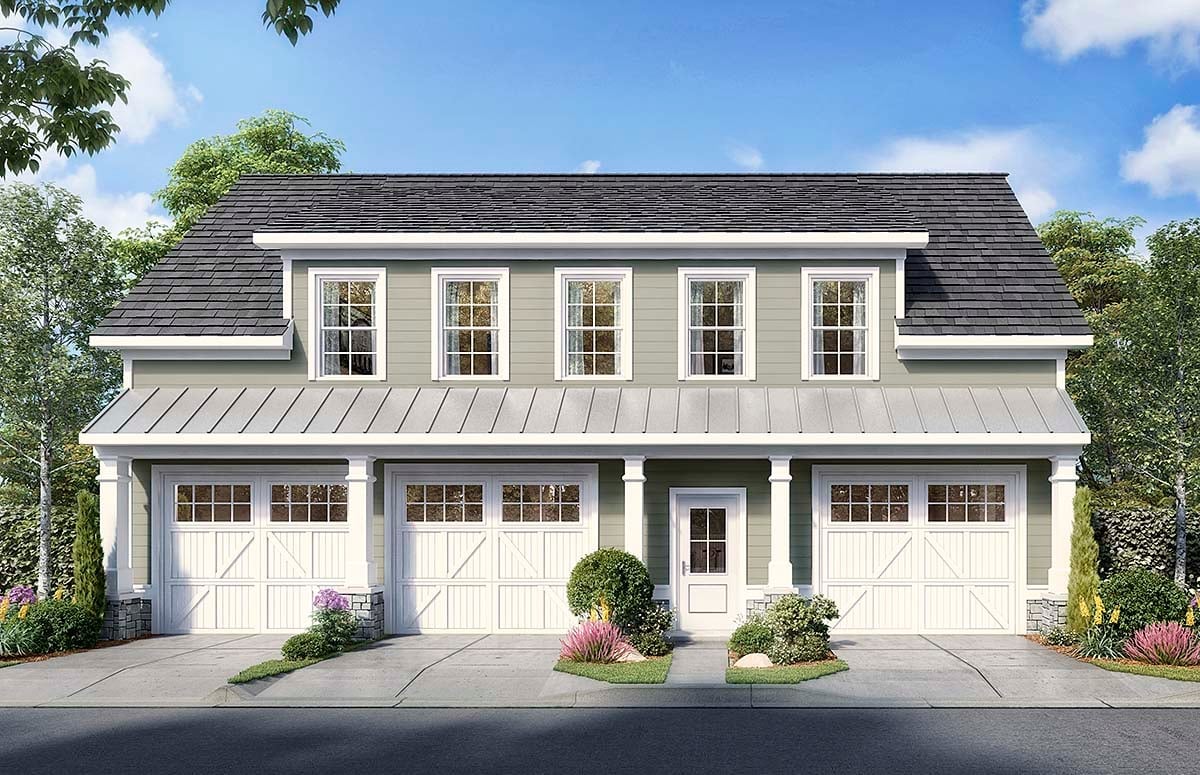 Garage Plan 60081 - 3 Car Garage Apartment Elevation