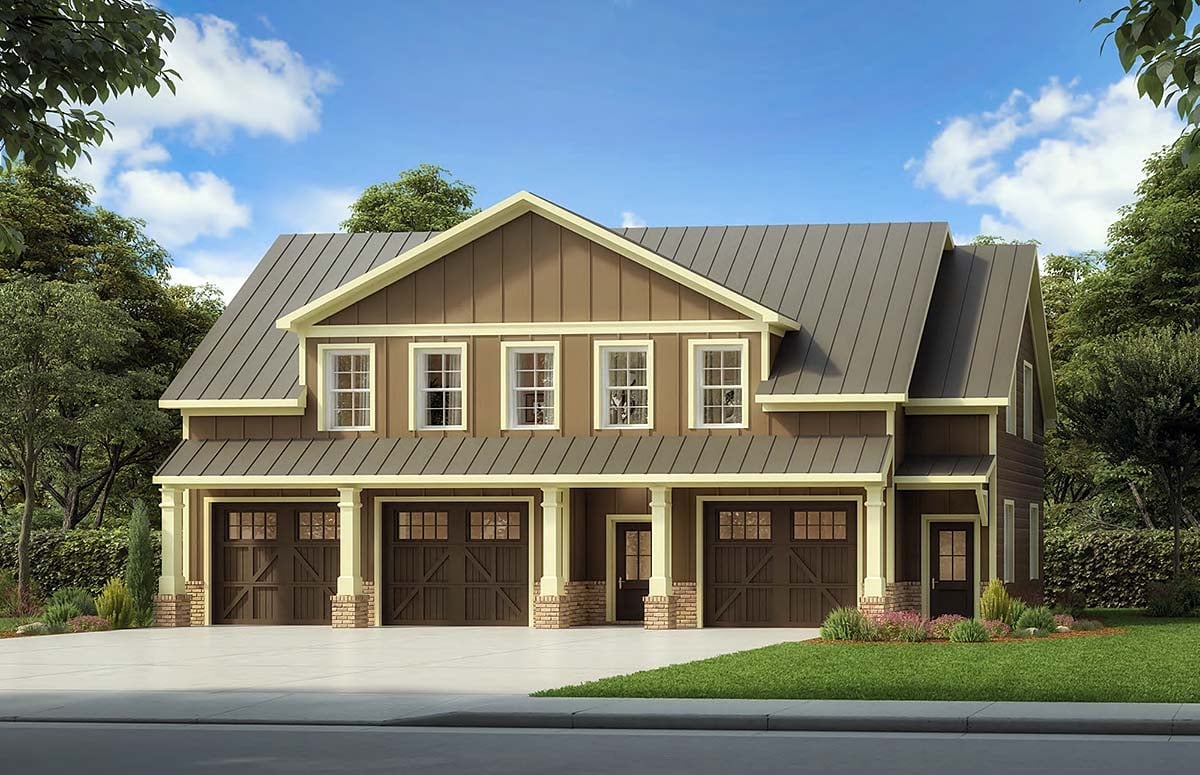 Plan 60094 | Traditional Style with 2 Bed, 1 Bath, 3 Car Garage