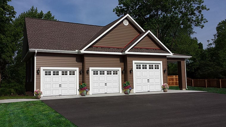 Garage Plan 60641 - 4 Car Garage Elevation