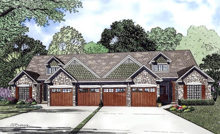 Multi-Family Plan 61029 Elevation