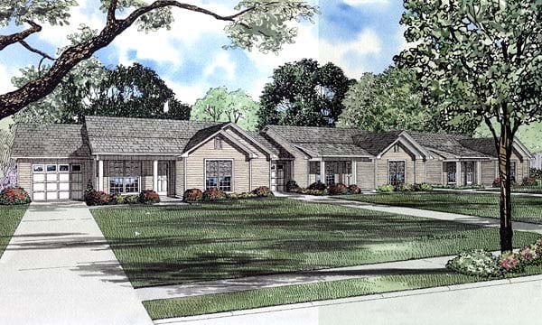 Multi-Family Plan 61276 Elevation