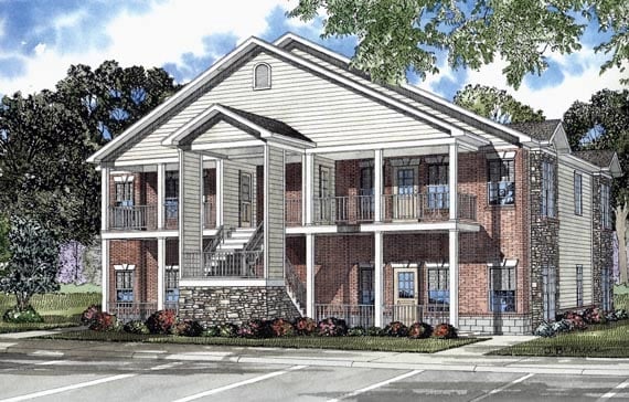Multi-Family Plan 62322 Elevation