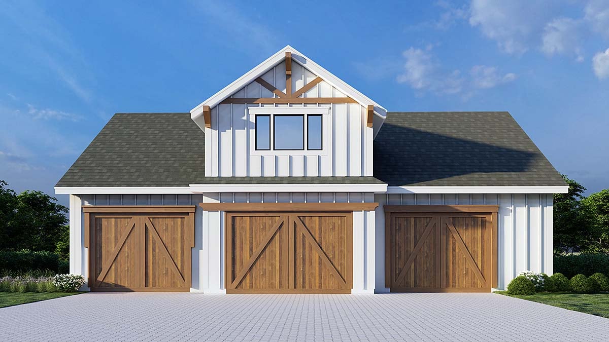 Garage Plan 63568 - 3 Car Garage Apartment Elevation
