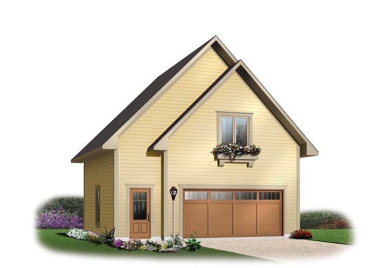 Garage Plan 64816 - 2 Car Garage Apartment Elevation
