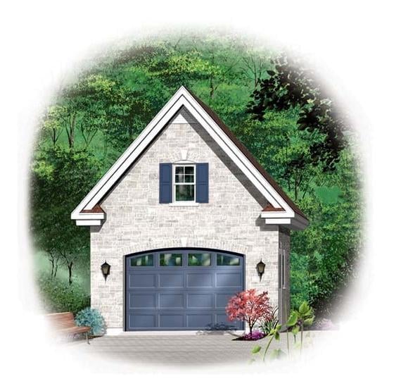 Garage Plan 64836 - 1 Car Garage Elevation