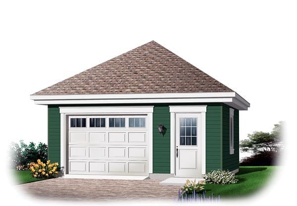 Garage Plan 64872 - 1 Car Garage Elevation