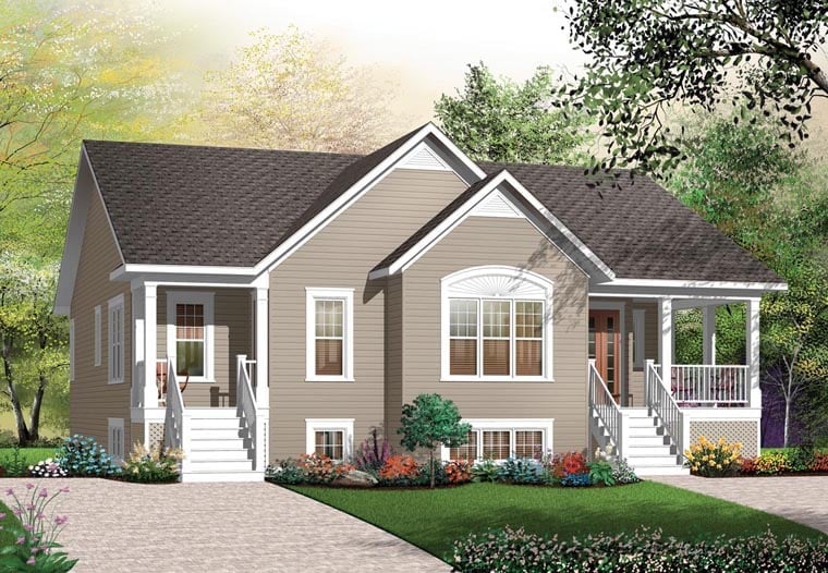 Multi-Family Plan 64882 Elevation