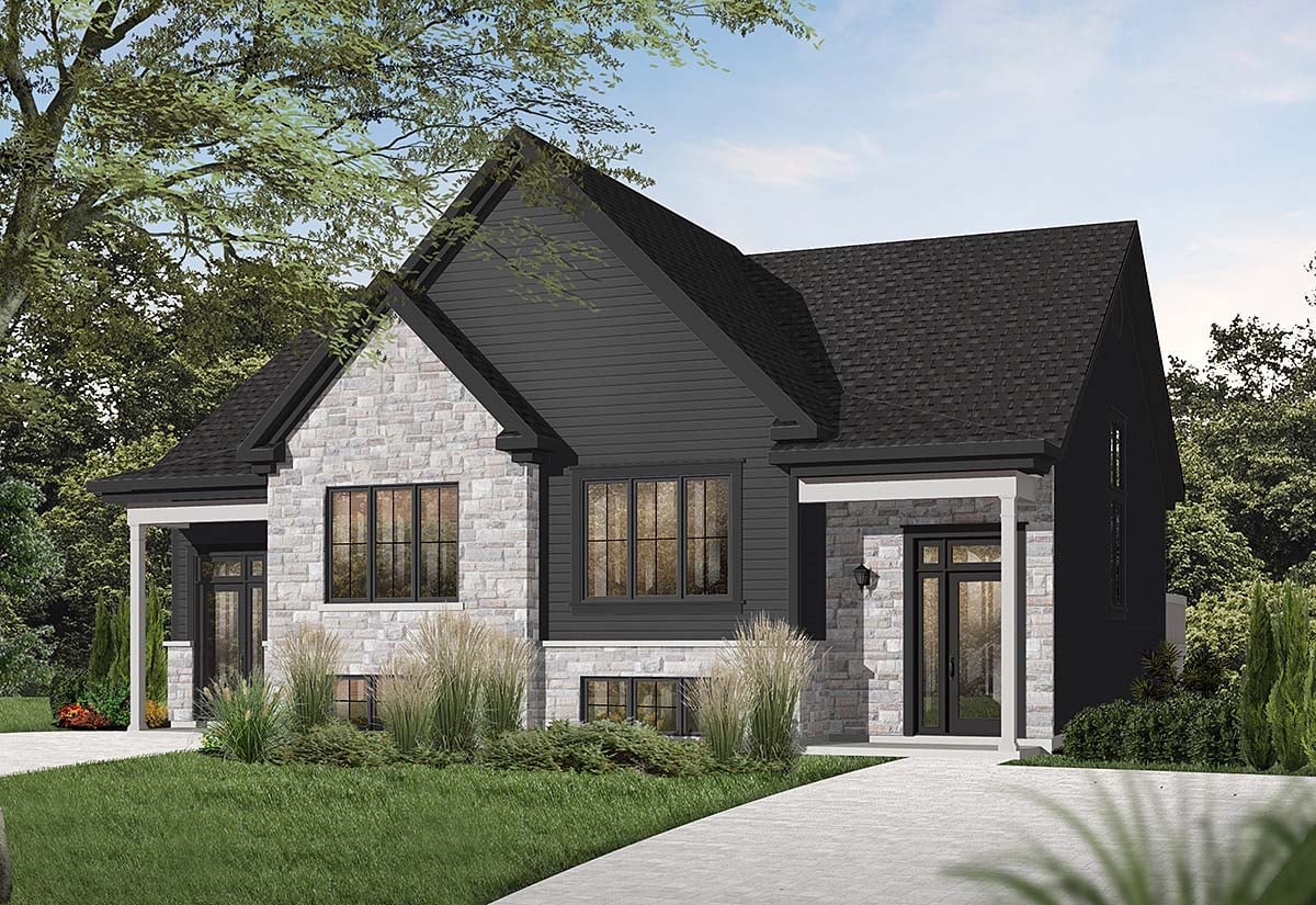 Multi-Family Plan 64923 Elevation